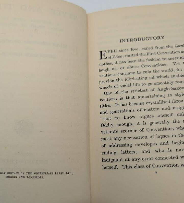 Style and Title Complete Guide Social Forms of Address by Ellen Countess of Desart 1925