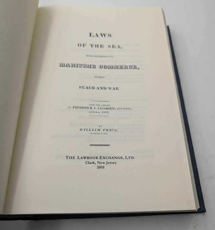 Laws of the Sea, With Reference to Maritime Commerce During Peace by Jacobsen, F