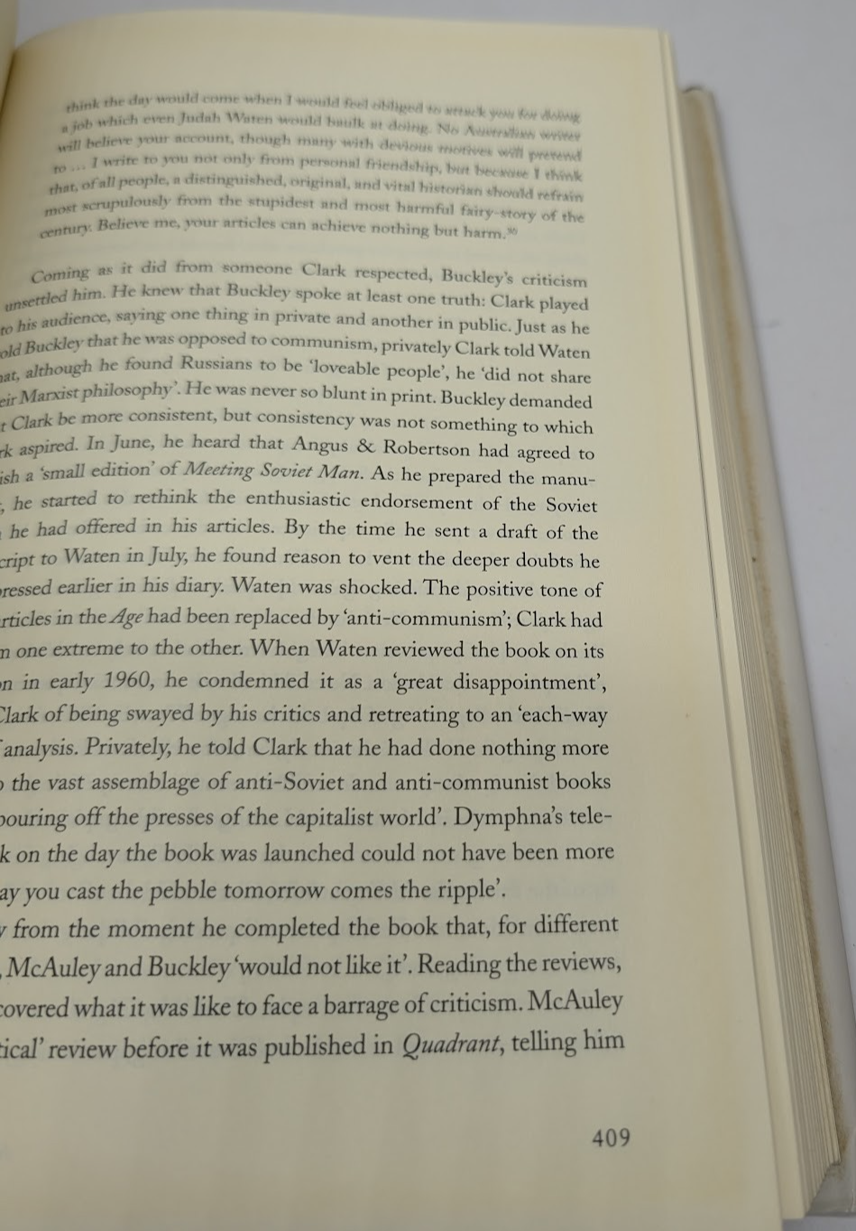 An Eye for Eternity The Life of Aus Historian Manning Clark  by Mark McKenna HC