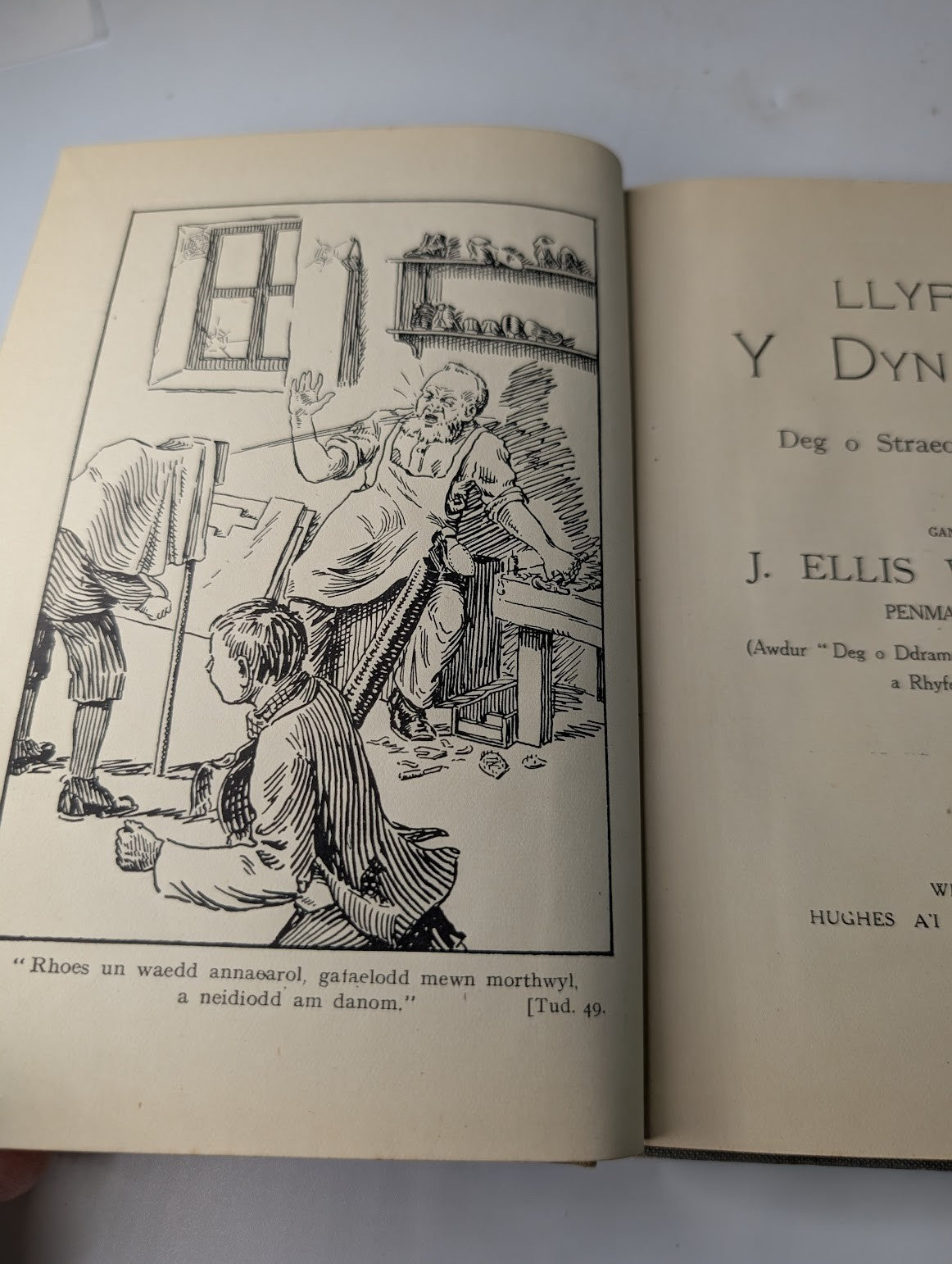 Llyfr y Dyn Du: Deg o Straeon i Blant by J. Ellis Williams. 1923 WELSH Children's