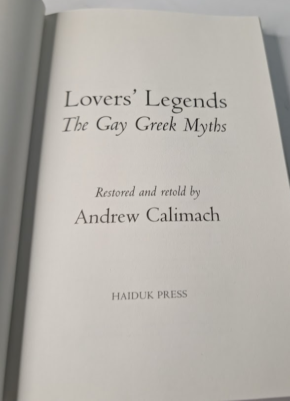 Lovers Legends Gay Greek Myths - HC