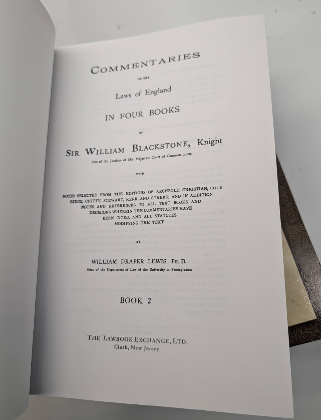 Blackstone's Commentaries on The Laws of England 4 x Paperbacks