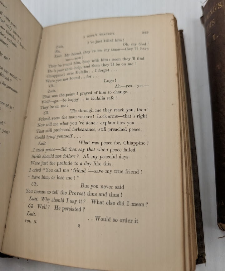 Browning's poems 2 volumes Elizabeth Barrett Browning 1849 Edn. Chapman Hall