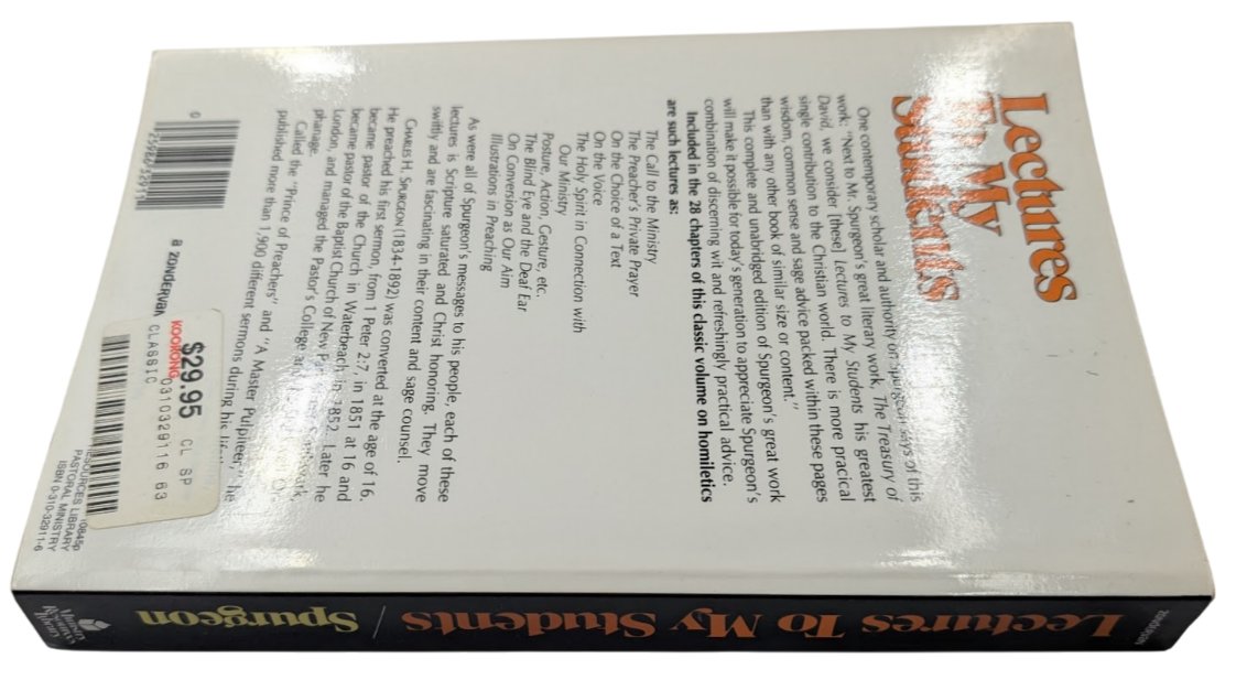 Lectures to My Students by Charles Spurgeon Trade Paperback 1979 Christian