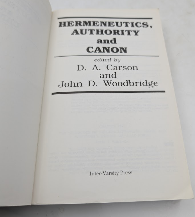 Hermeneutics, Authority and Canon History