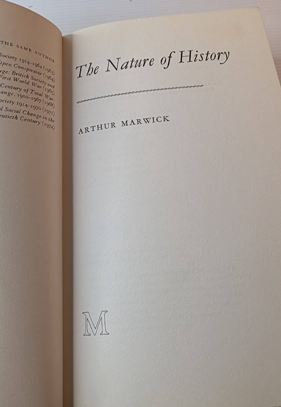 The Nature of History by Arthur Marwick – actual book photo