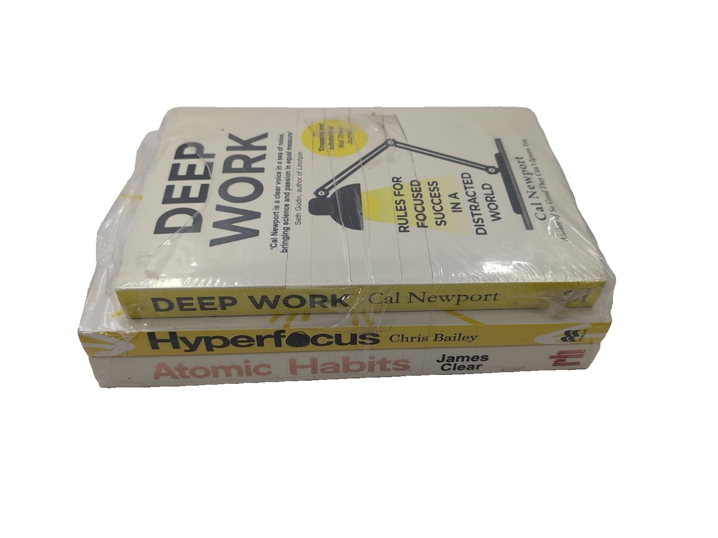 Deep Work Hyperfocus  Atomic Habits Productivity Bundle of 3 New Sealed PBs
