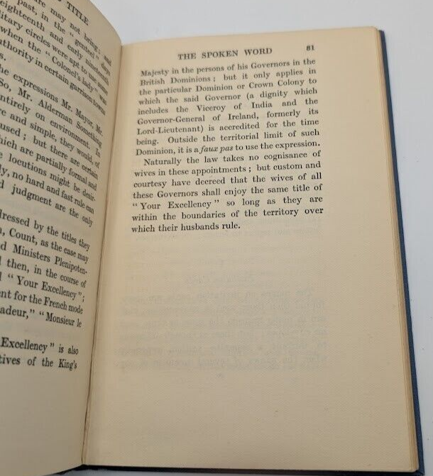 Style and Title Complete Guide Social Forms of Address by Ellen Countess of Desart 1925