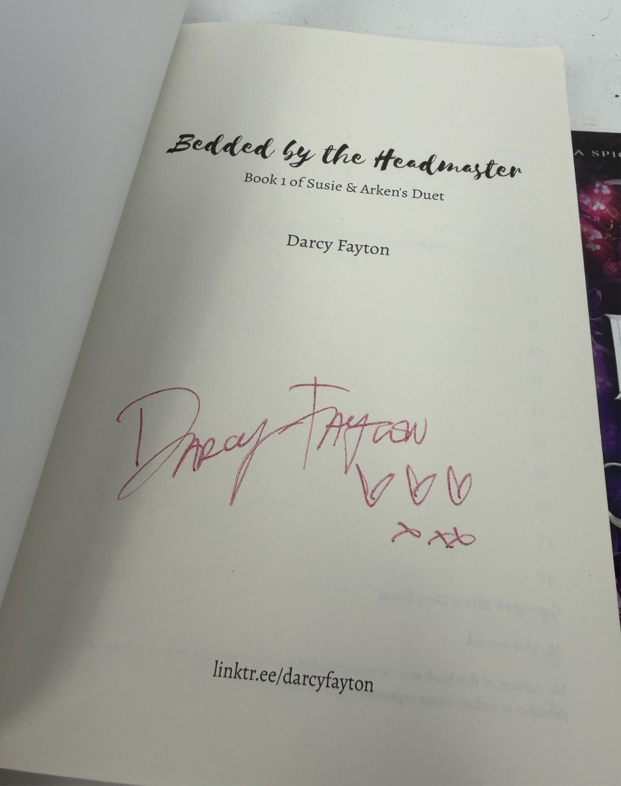 Bedded by the Headmaster SIGNED + Shared by the Headmaster Darcy Fayton 2 Books
