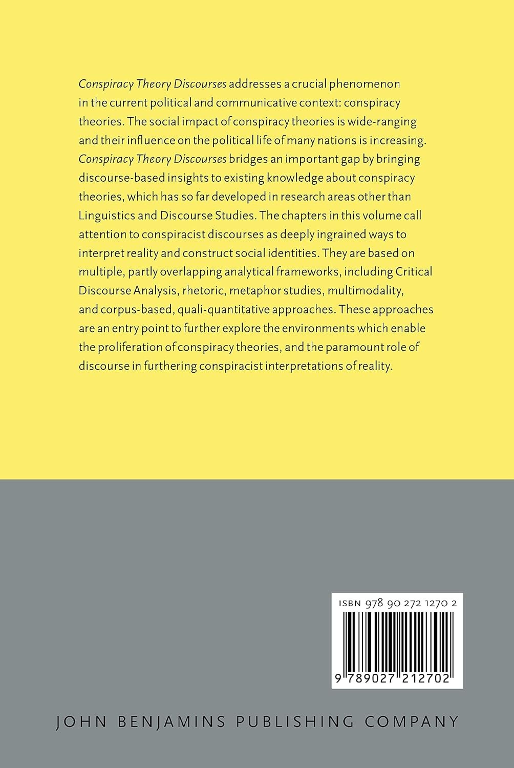 Conspiracy Theory Discourses Virginia Zorzi HC 2022 Discourse Politics Society