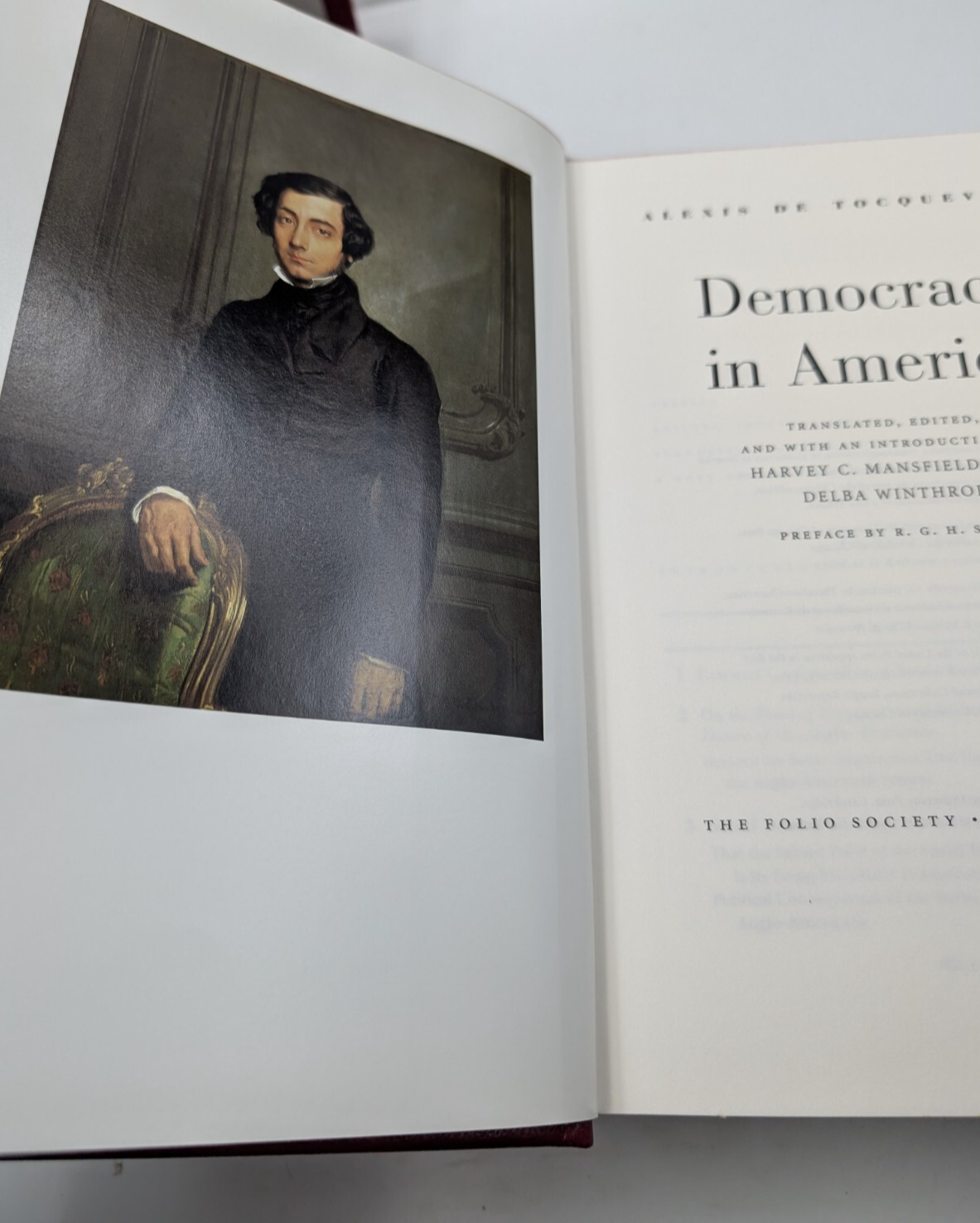 Alexis De Tocqueville Folio Society 2002 Democracy in America Hardcover in Case