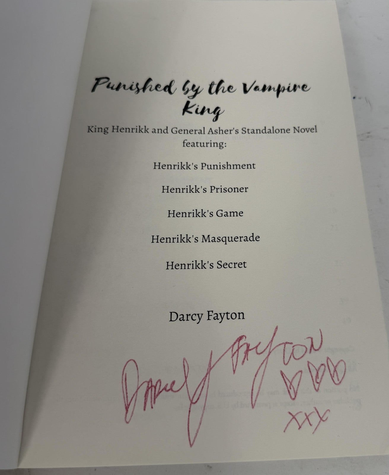 SIGNED Punished by the Vampire King Darcy Fayton Paperback Dark Fantasy Romance