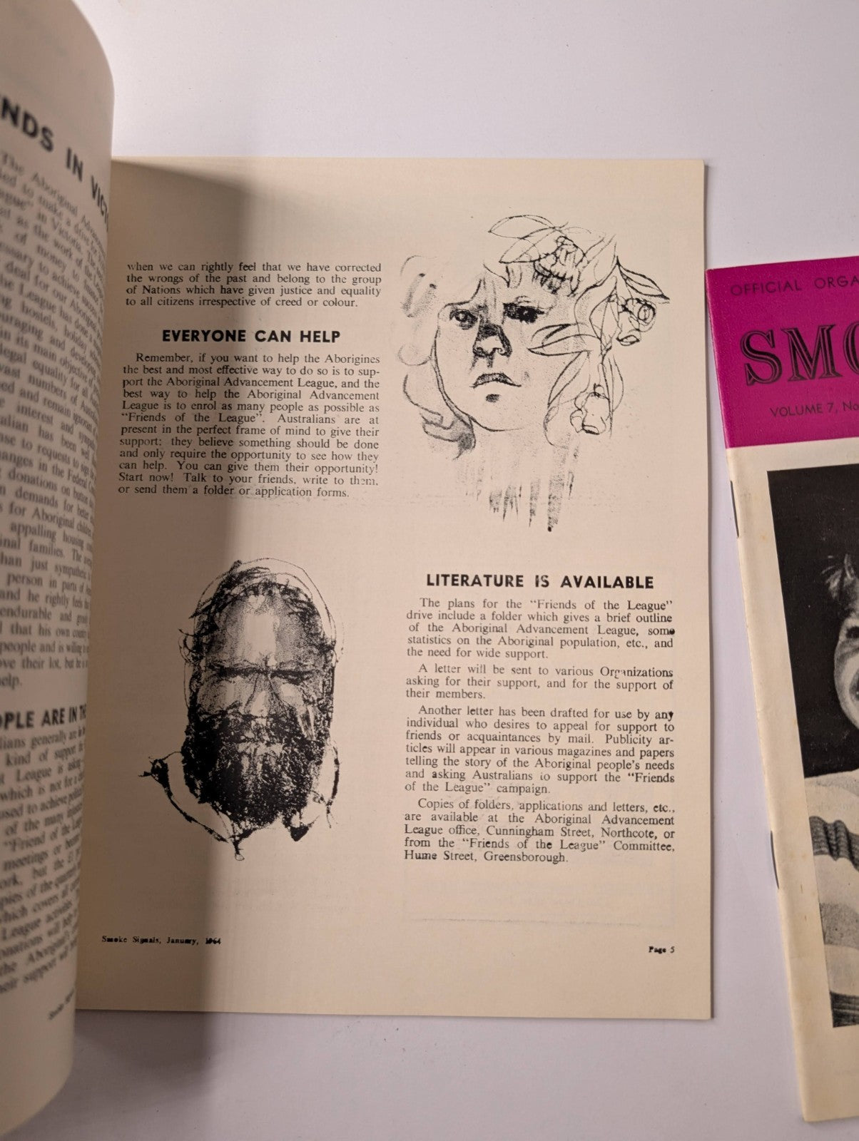 Smoke Signals Aborigines Advancement League 2 x vintage Journals PB 1960s