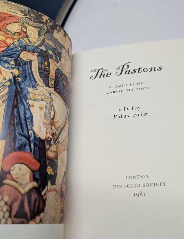 The Pastons A Family In The Wars Of The Roses Folio Society HC 1981 Richard Barber w/ case