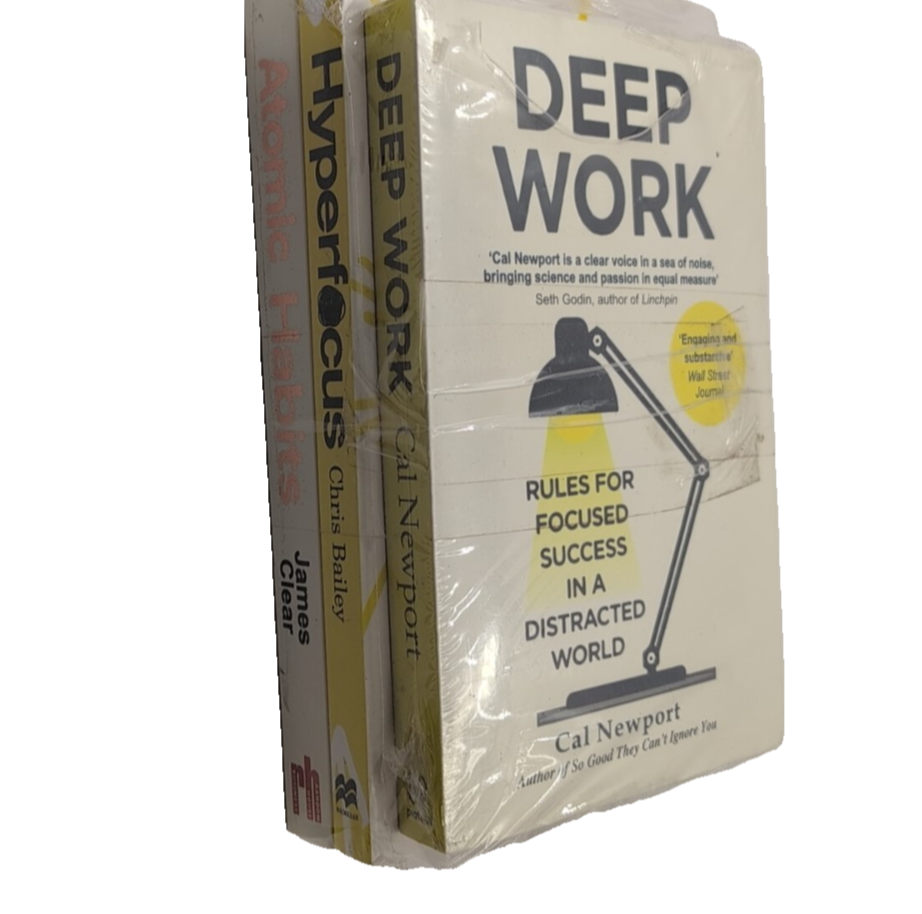 Deep Work Hyperfocus  Atomic Habits Productivity Bundle of 3 New Sealed PBs