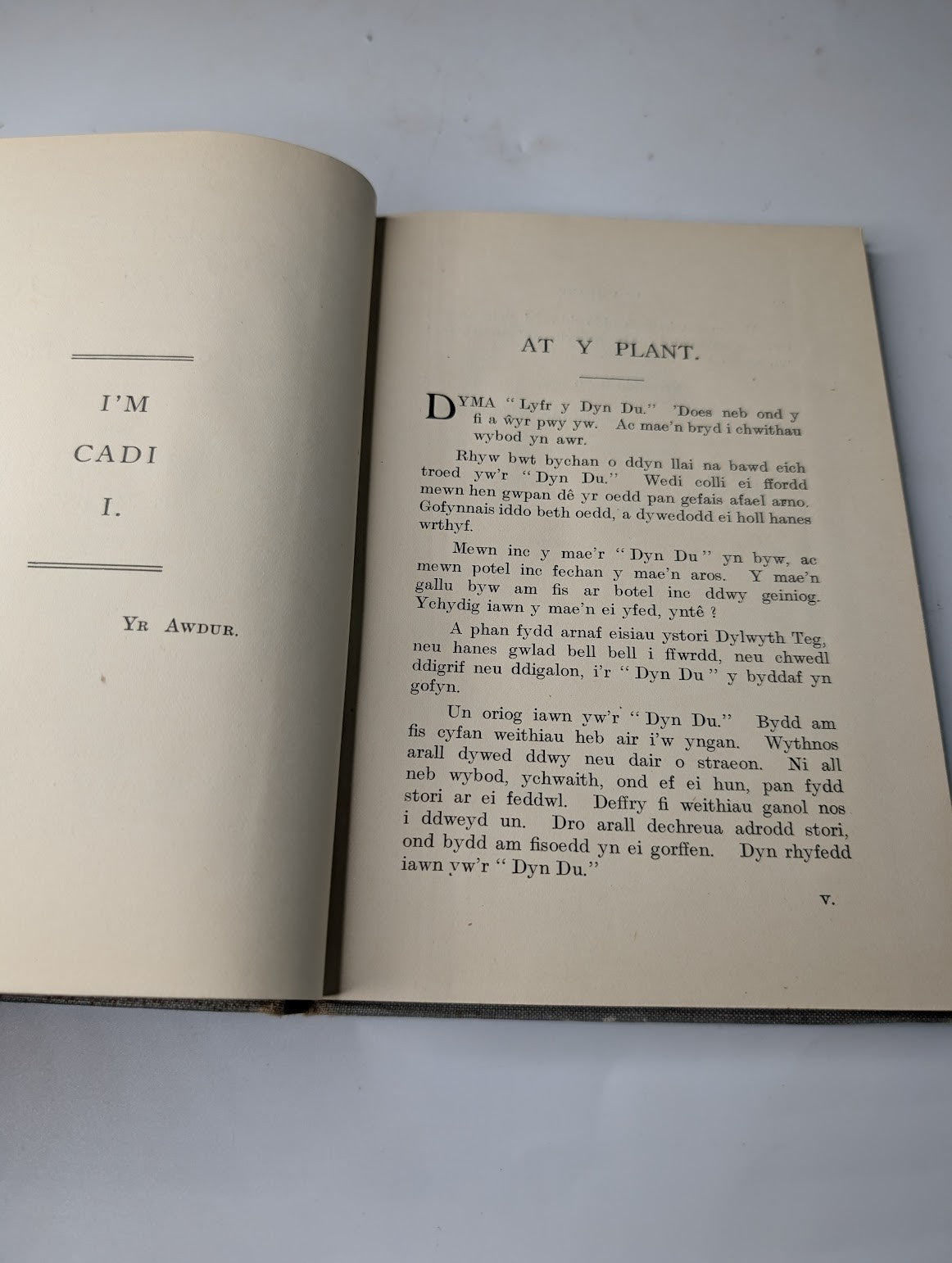 Llyfr y Dyn Du: Deg o Straeon i Blant by J. Ellis Williams. 1923 WELSH Children's