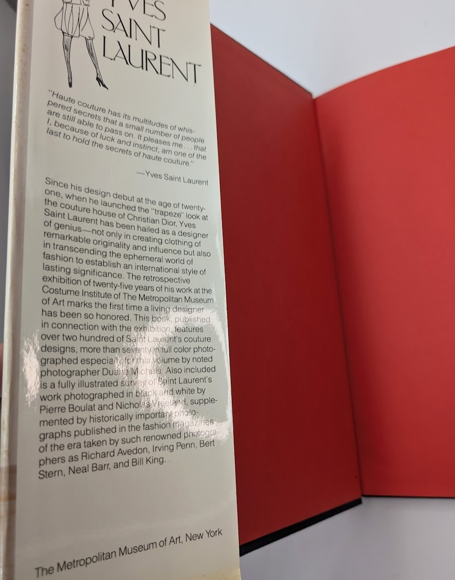 Yves Saint Laurent Fashion Designer Biography Illustrated Art Book HC 1983 Vintage