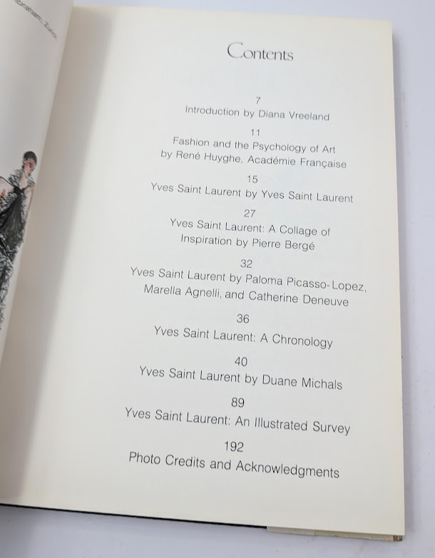 Yves Saint Laurent Fashion Designer Biography Illustrated Art Book HC 1983 Vintage
