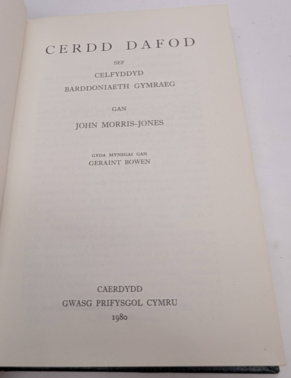 Cerdd Dafod by Sir John Morris Jones - WELSH Poetry HardcoverLinguistics