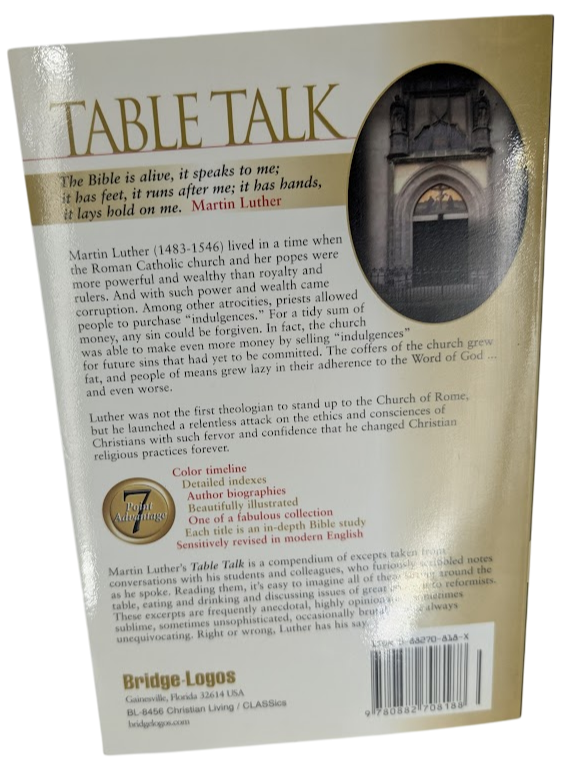 Table Talk by Martin Luther Trade Paperback 2004 Christian Theology Classic
