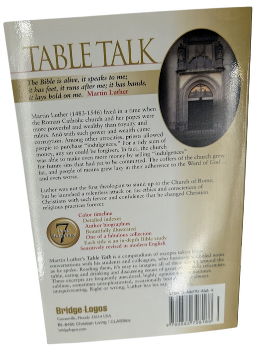 Table Talk by Martin Luther Trade Paperback 2004 Christian Theology Classic