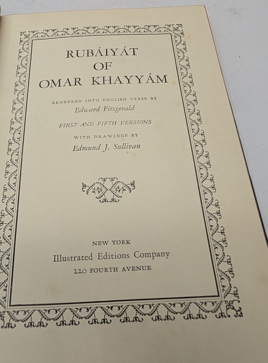 Rubaiyat Of Omar Khayyam by Edward Fitzgerald 1940 HC Poetry Persian Verse