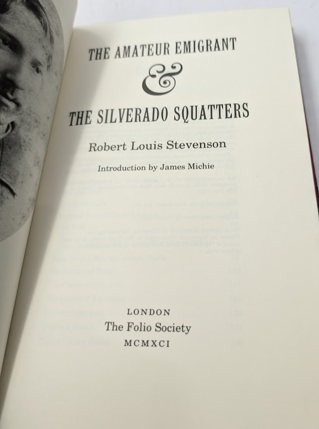 The Amateur Emigrant Silverado Squatters R L Stevenson Folio Society HC 1991