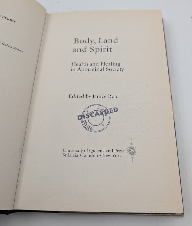 Body Land and Spirit Health Healing Aboriginal Society Studies