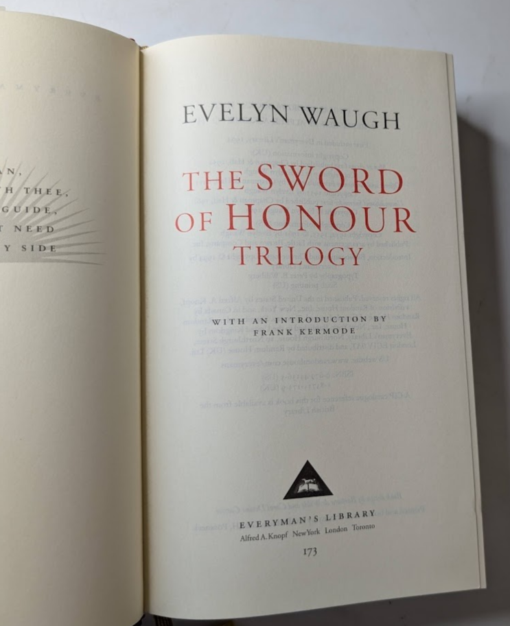 Sword of Honour Trilogy Evelyn Waugh HC 1994 WWII Fiction British Army War