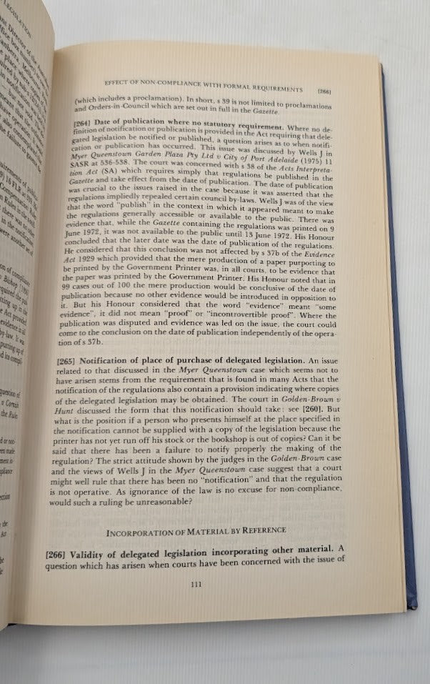 Delegated Legislation Australia New Zealand Dennis Pearce HC 1977