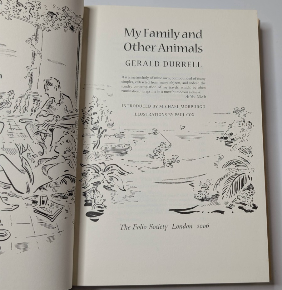 My Family and Other Animals Gerald Durrell 2006 Memoir Travel Folio Society