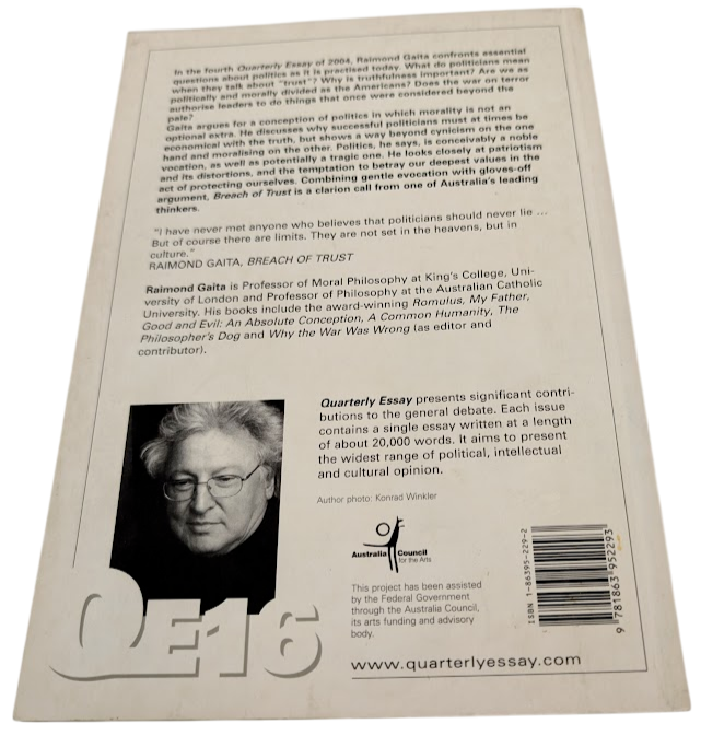 Breach of Trust: Truth, Morality and Politics (Quarterly Essay 16) - actual copy, photograph 2