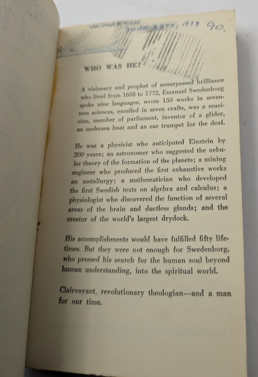 Swedenborg: Life and Teaching - actual copy, photograph 4