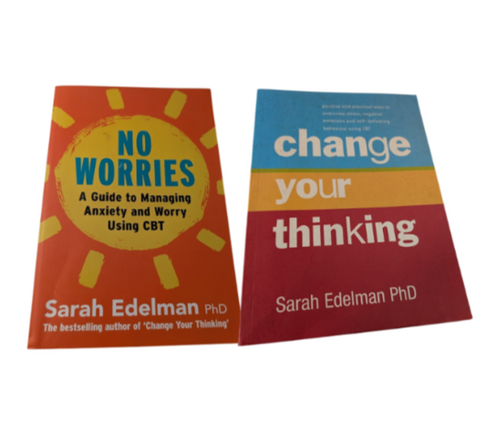 Sarah Edelman two-book bundle - front covers of No Worries and Change Your Thinking
