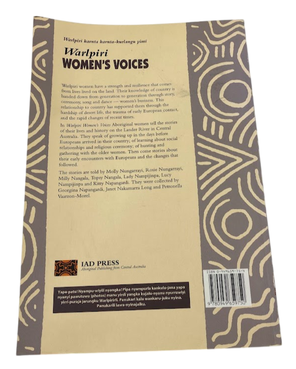 Warlpiri Women's Voices: Our Lives, Our History (English and Warlpiri) - actual copy, photograph 2