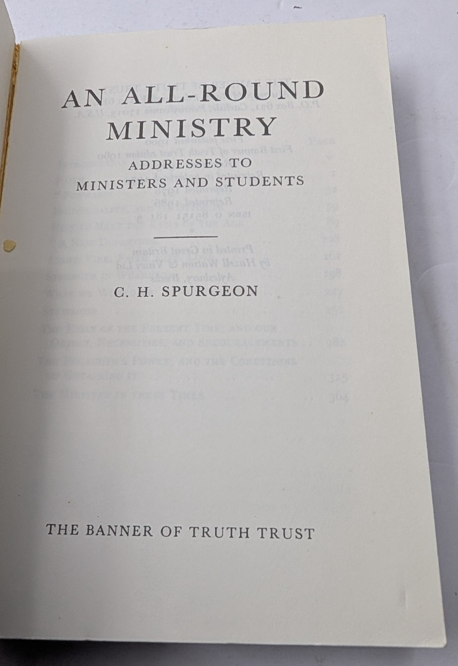 An All-Round Ministry: Addresses to Ministers and Students - actual copy, photograph 5