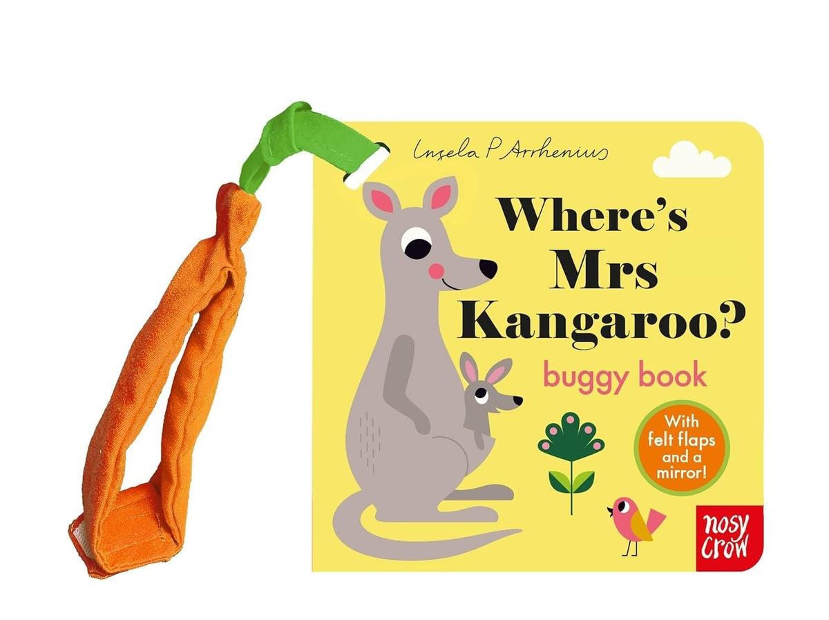 Where's Mrs Kangaroo? by Ingela P. Arrhenius - buggy book front cover with strap