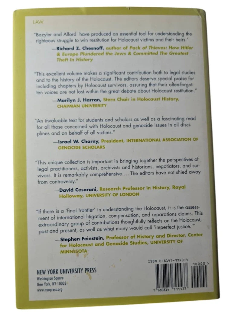 Holocaust Restitution: Perspectives on the Litigation and Its Legacy