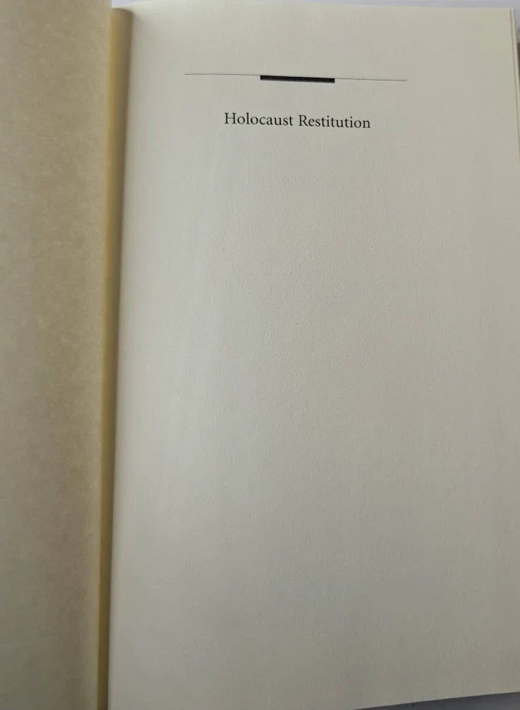 Holocaust Restitution: Perspectives on the Litigation and Its Legacy