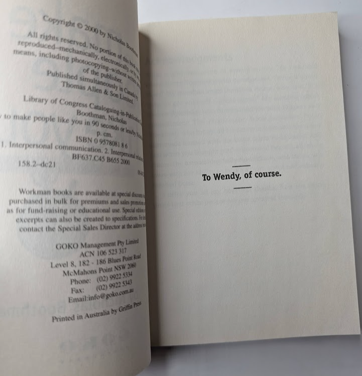 How to Make People Like You in 90 Seconds or Less - actual copy, photograph 4