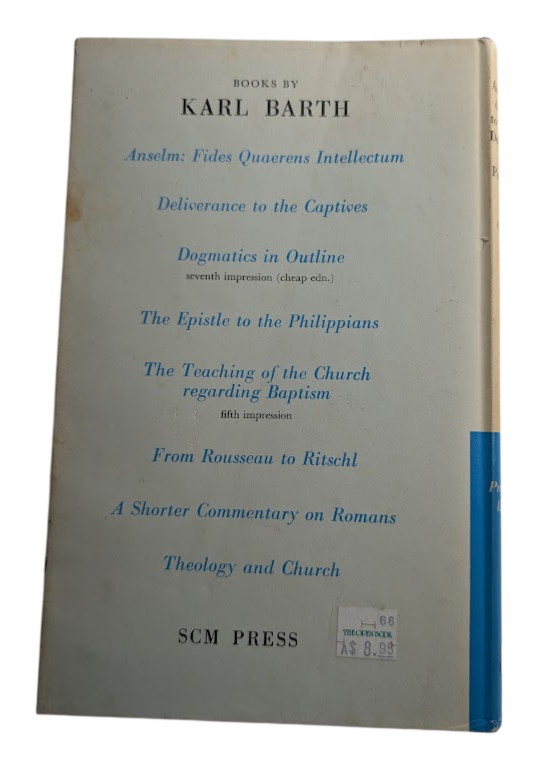 An Introduction to Barth's Dogmatics for Preachers - actual copy, photograph 2