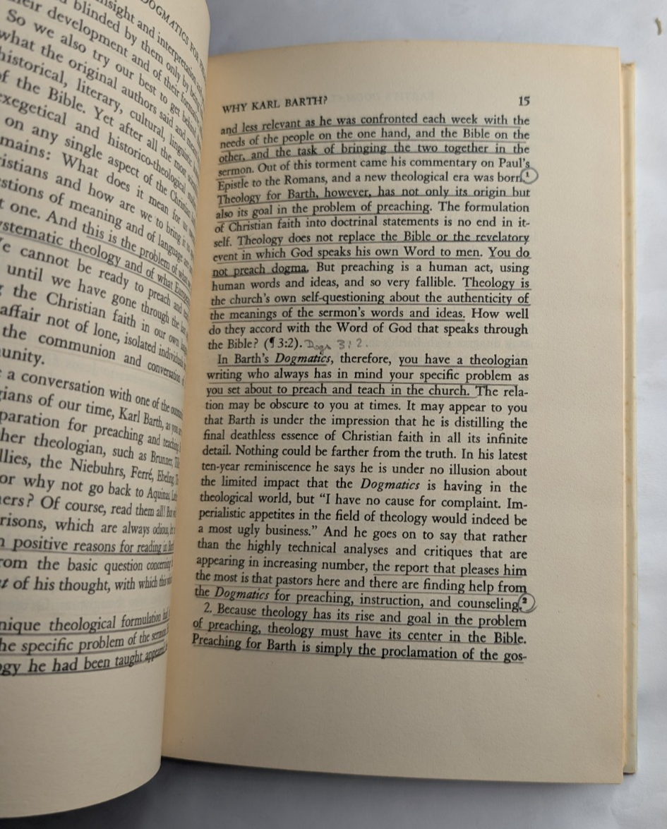 An Introduction to Barth's Dogmatics for Preachers - actual copy, photograph 6