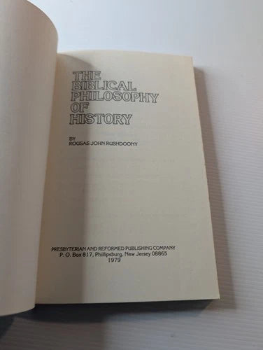 The Biblical Philosophy of History, actual copy photograph 4