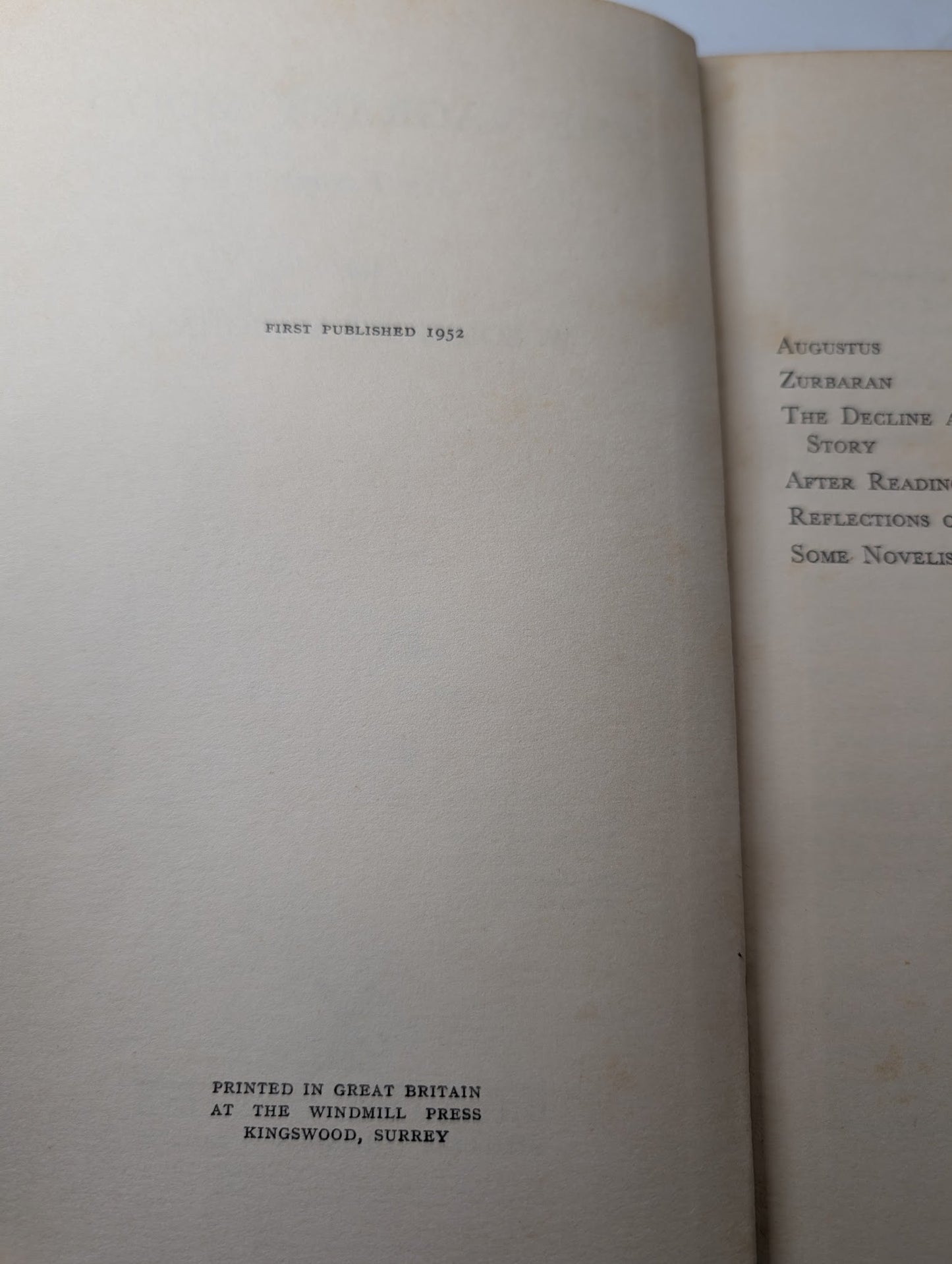 The Vagrant Mood by W Somerset Maugham 1953 HC Essays Literature Classic Writing