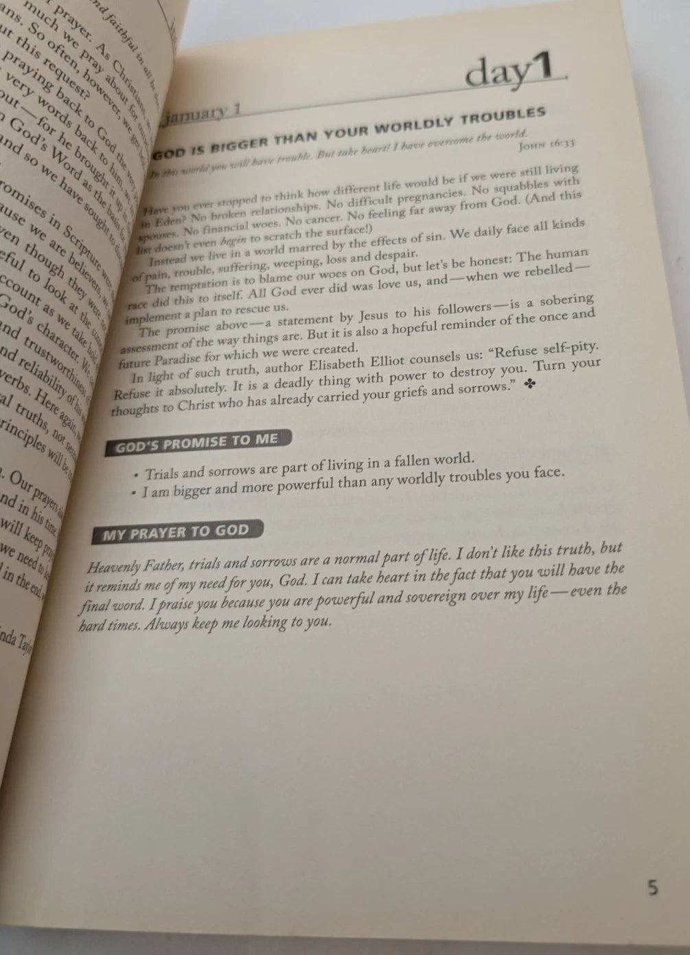 Once-A-Day Bible Promises Devotional, actual pre-owned copy, photo 6 of 8