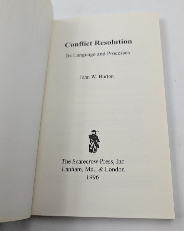 Conflict Resolution: Its Language and Processes by John W. Burton, exact copy, photograph 3 of 7