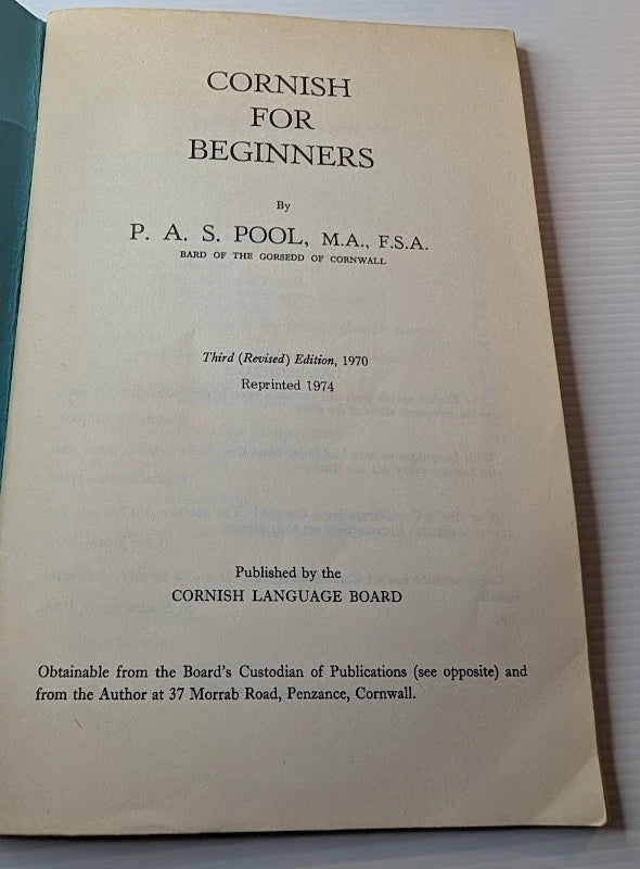 Cornish for Beginners by P. A. S. Pool – actual copy photo 4 of 10