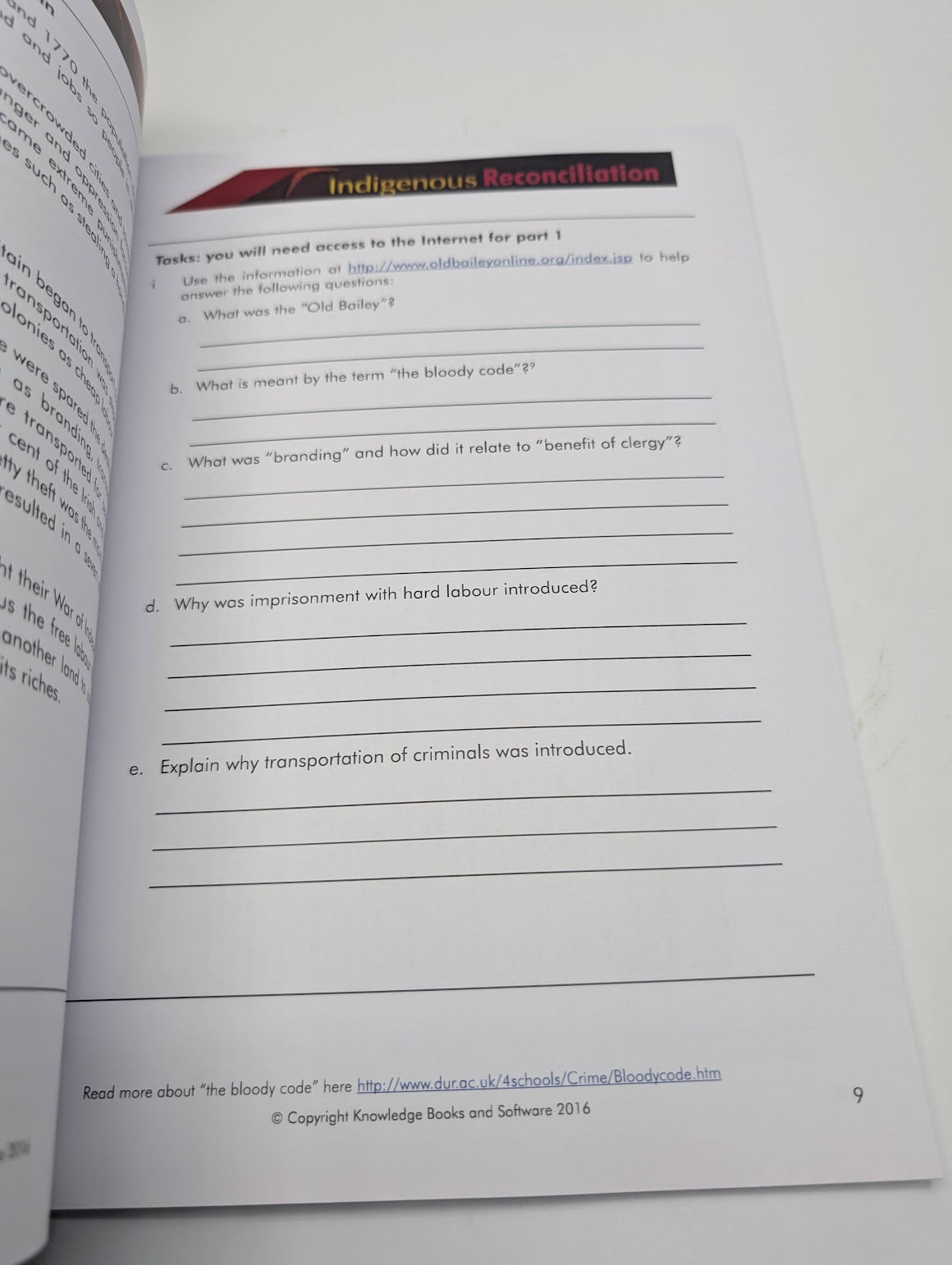 Indigenous Reconciliation by Margaret Watts 2013 Paperback Education Guide