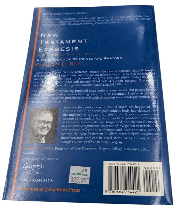 New Testament Exegesis Handbook Students Pastors Gordon Fee PB 1993 Theology, Pearl Press photograph 2