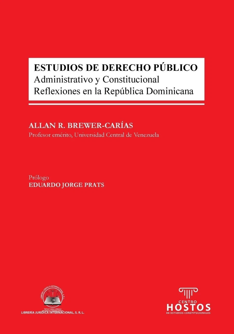 ESTUDIOS DE DERECHO PÚBLICO by Allan R Brewer-Carías, back cover
